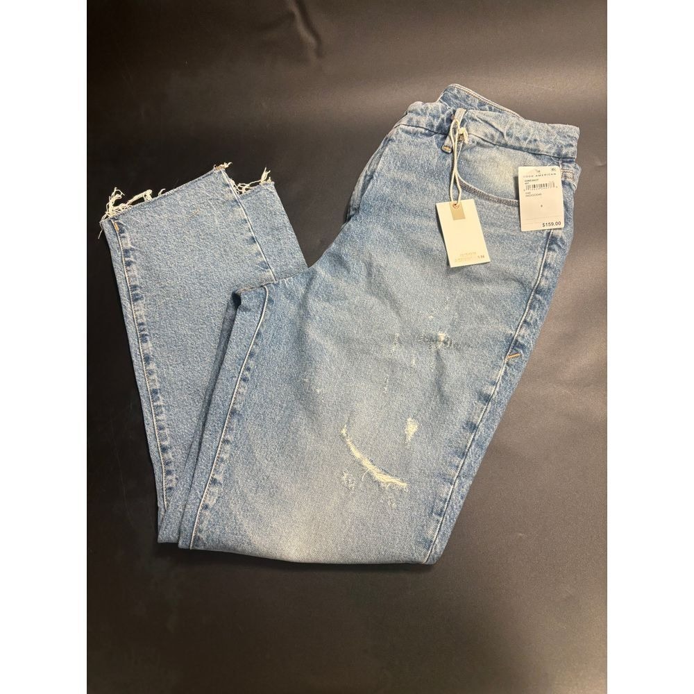 Good American NWT Cropped‎ Distressed Jeans Blue  GWE062T Size 8/29 MSRP $159